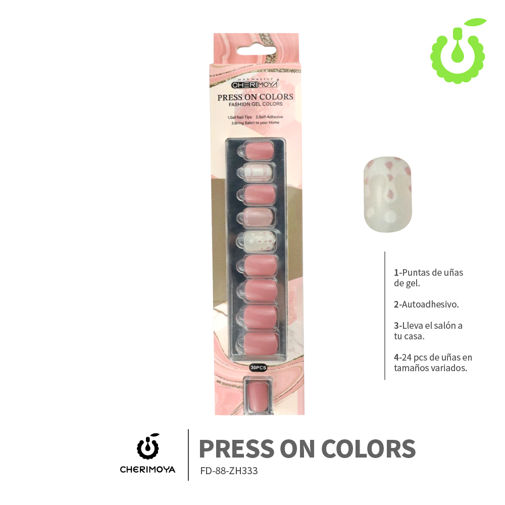 Press on cuadrado kit multi-color 30pcs ___Pack X12