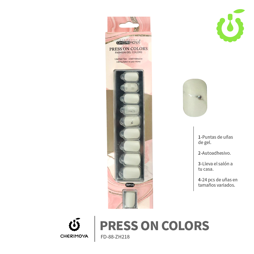 Press on cuadrado kit multi-color 30pcs ___Pack X12