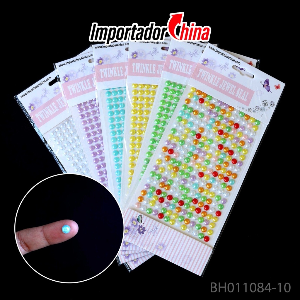 Perlas 6mm autoadhesivas 11084-10___Pack X12