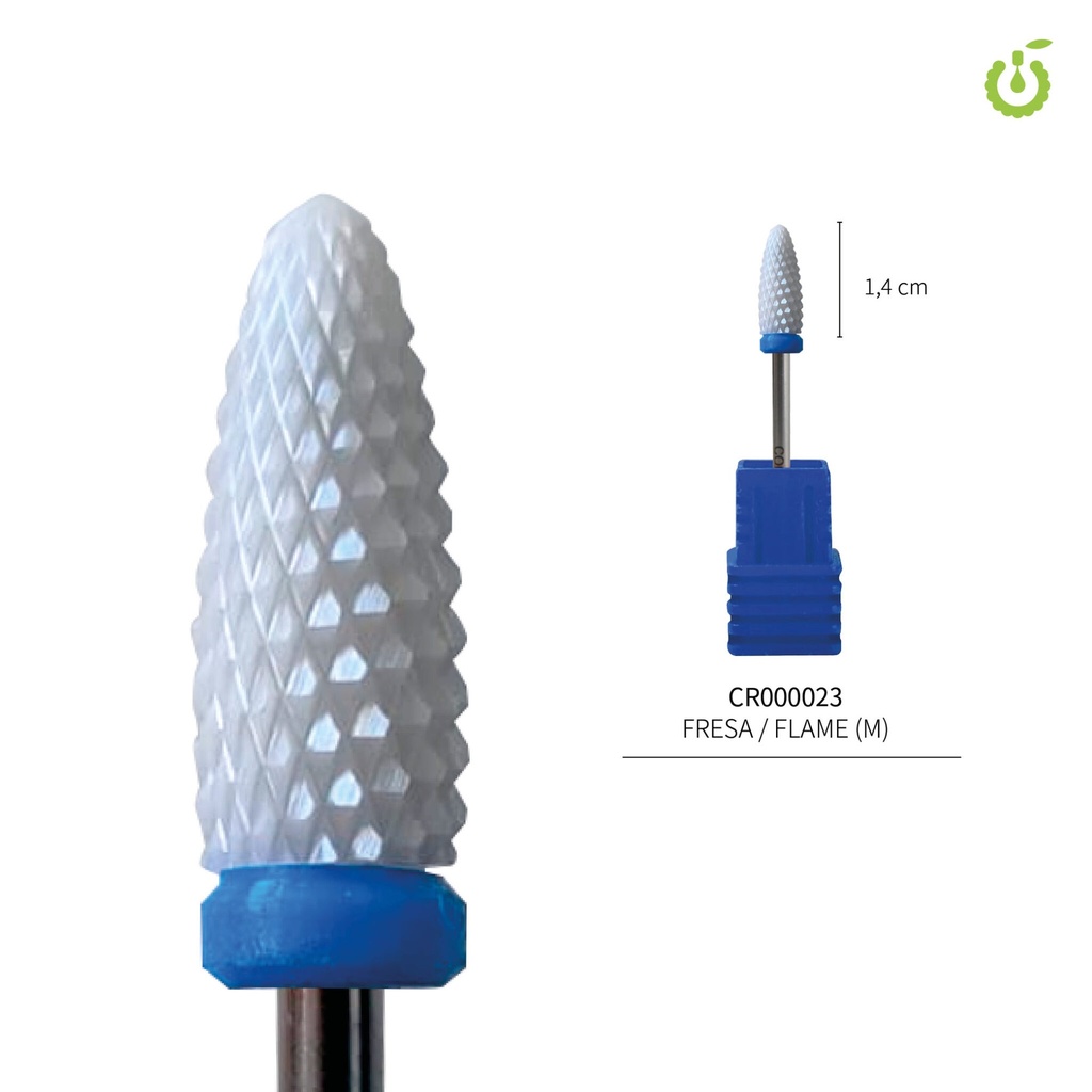 H-Fresa ceramica Flame Medio Azul COLDROSE___Pack X10U