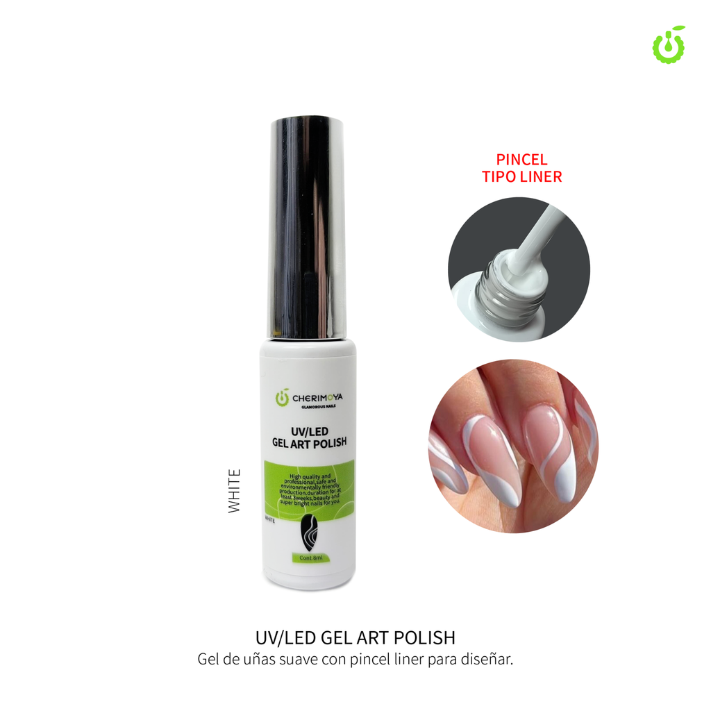[CH104-01 | CH-97] Gel Art Polish 8ml Semi para nail art Blanco___Pack X12