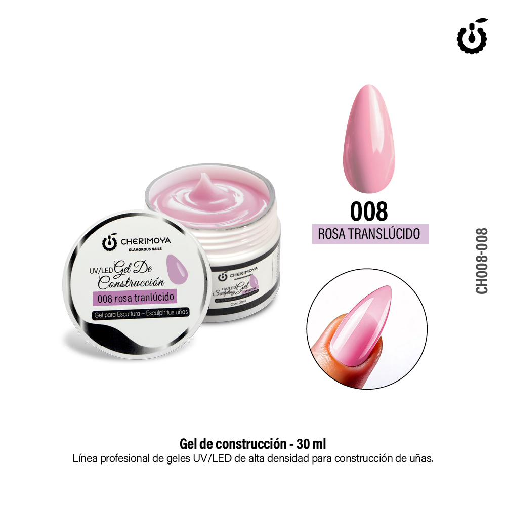 Gel de Construcción 30ml #008 Rosa trans.___Pack X6