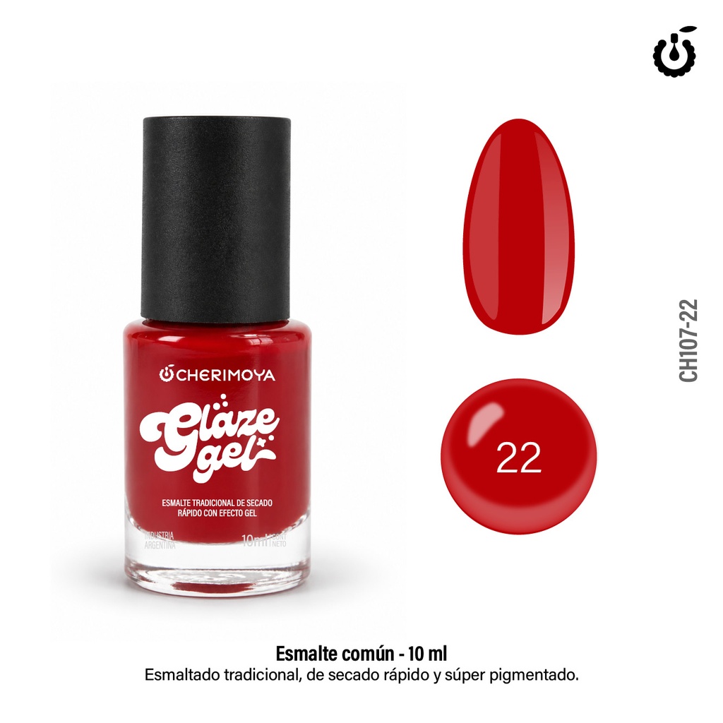 ESMALTE EN GEL GLAZE 10ML cherimoya___Pack X8
