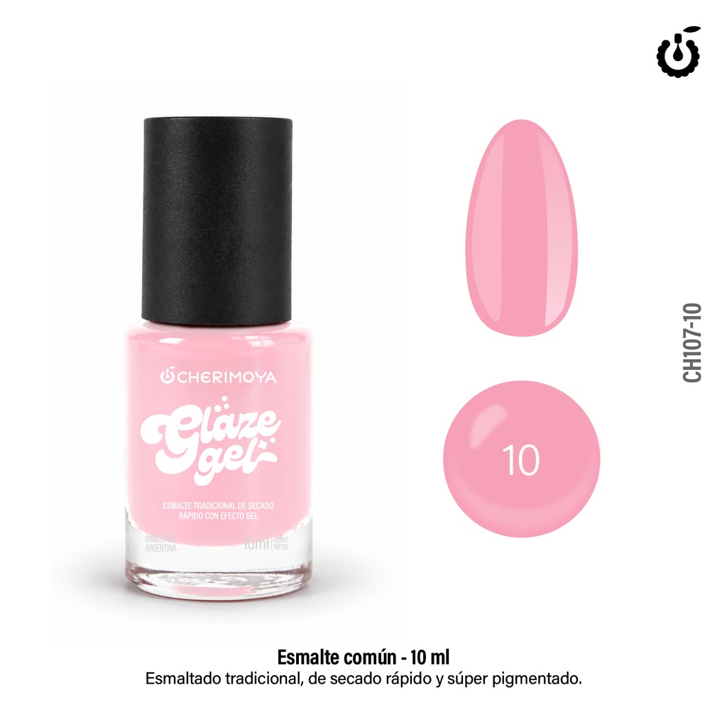 ESMALTE EN GEL GLAZE 10ML cherimoya___Pack X8