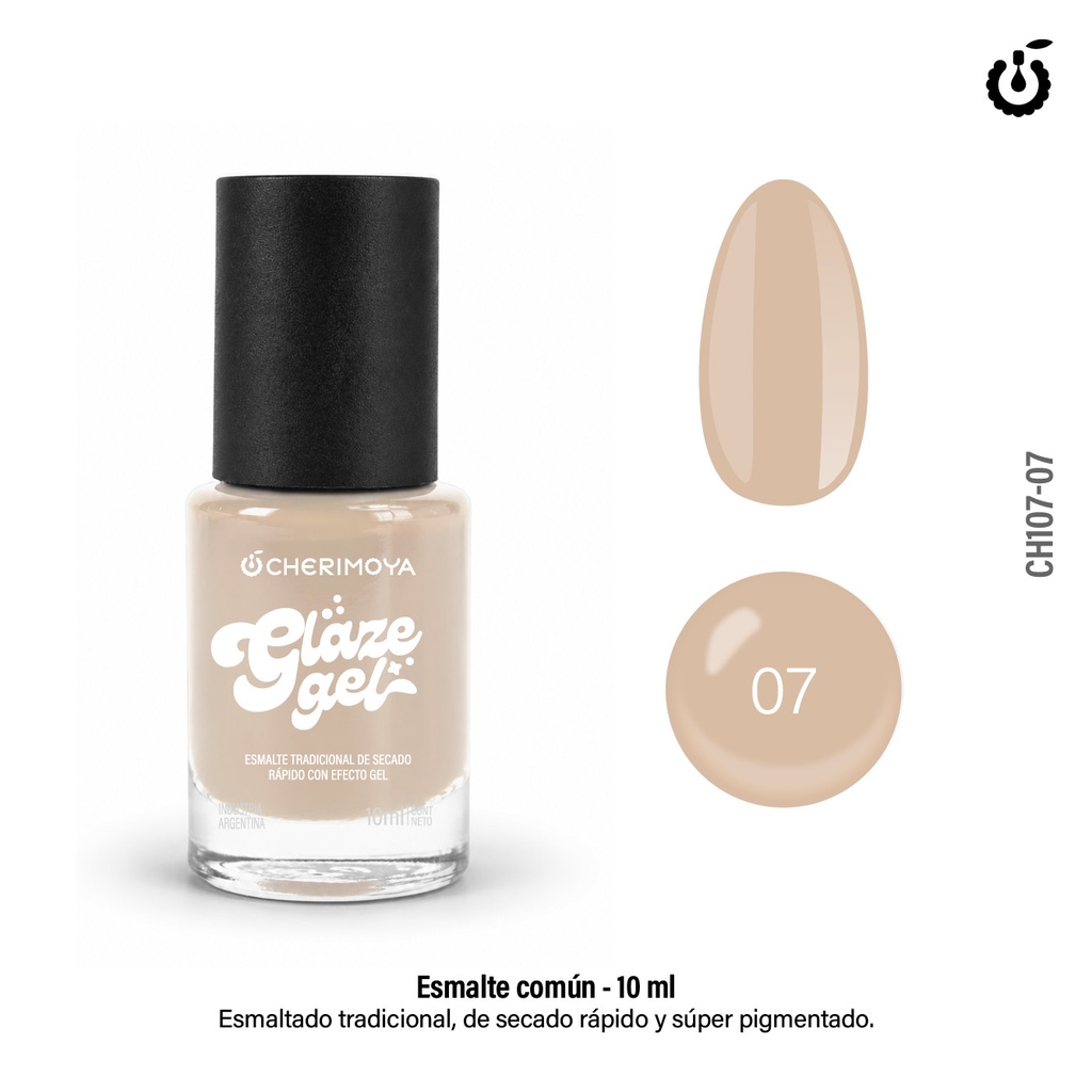 ESMALTE EN GEL GLAZE 10ML cherimoya___Pack X8