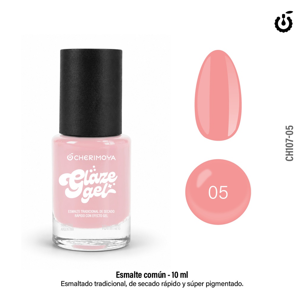 ESMALTE EN GEL GLAZE 10ML cherimoya___Pack X8