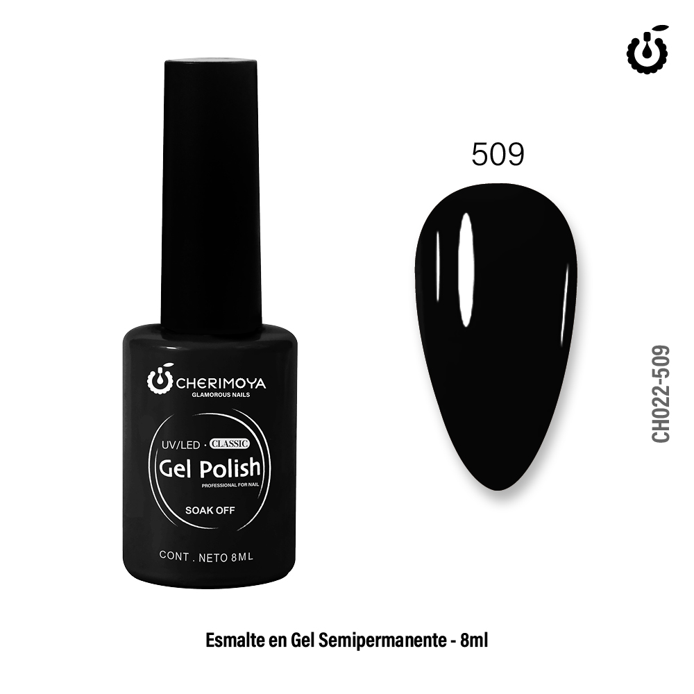 Esmalte Semi #509 8ml Cherimoya Negro___Pack X12