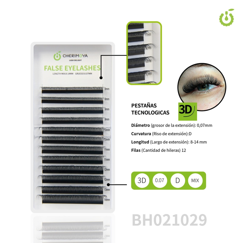 [A860 | BH021029] -Extensión Tecnologicas 3D 0.07D Mix7-13MM___Pack X10U