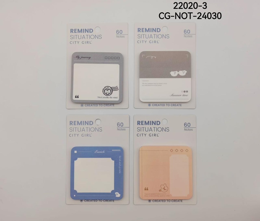 [PG-22020-3] STICKY NOTES UNICOLOR CON DIBUJO