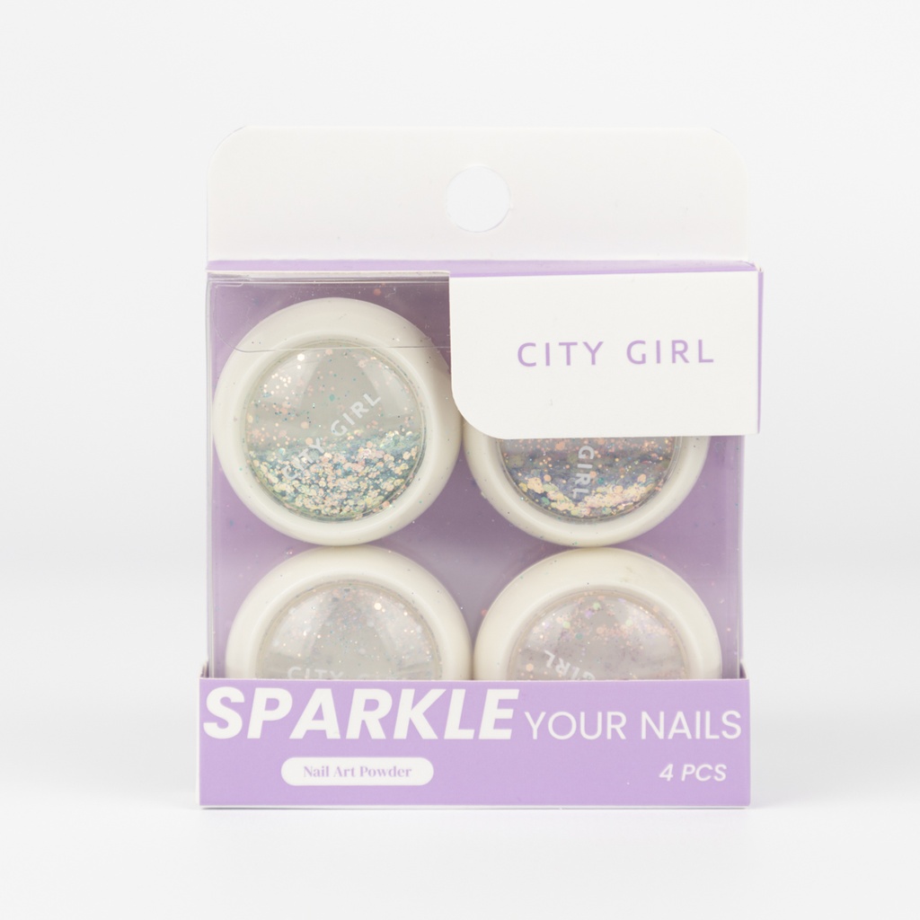 POLVO PARA UÑAS CITY GIRL – 4PCS