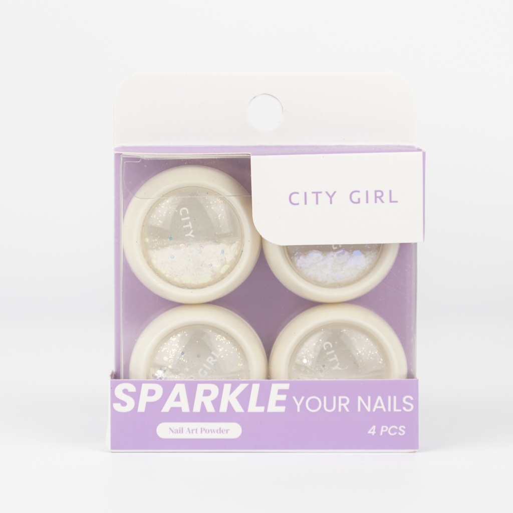 POLVO PARA UÑAS CITY GIRL – 4PCS