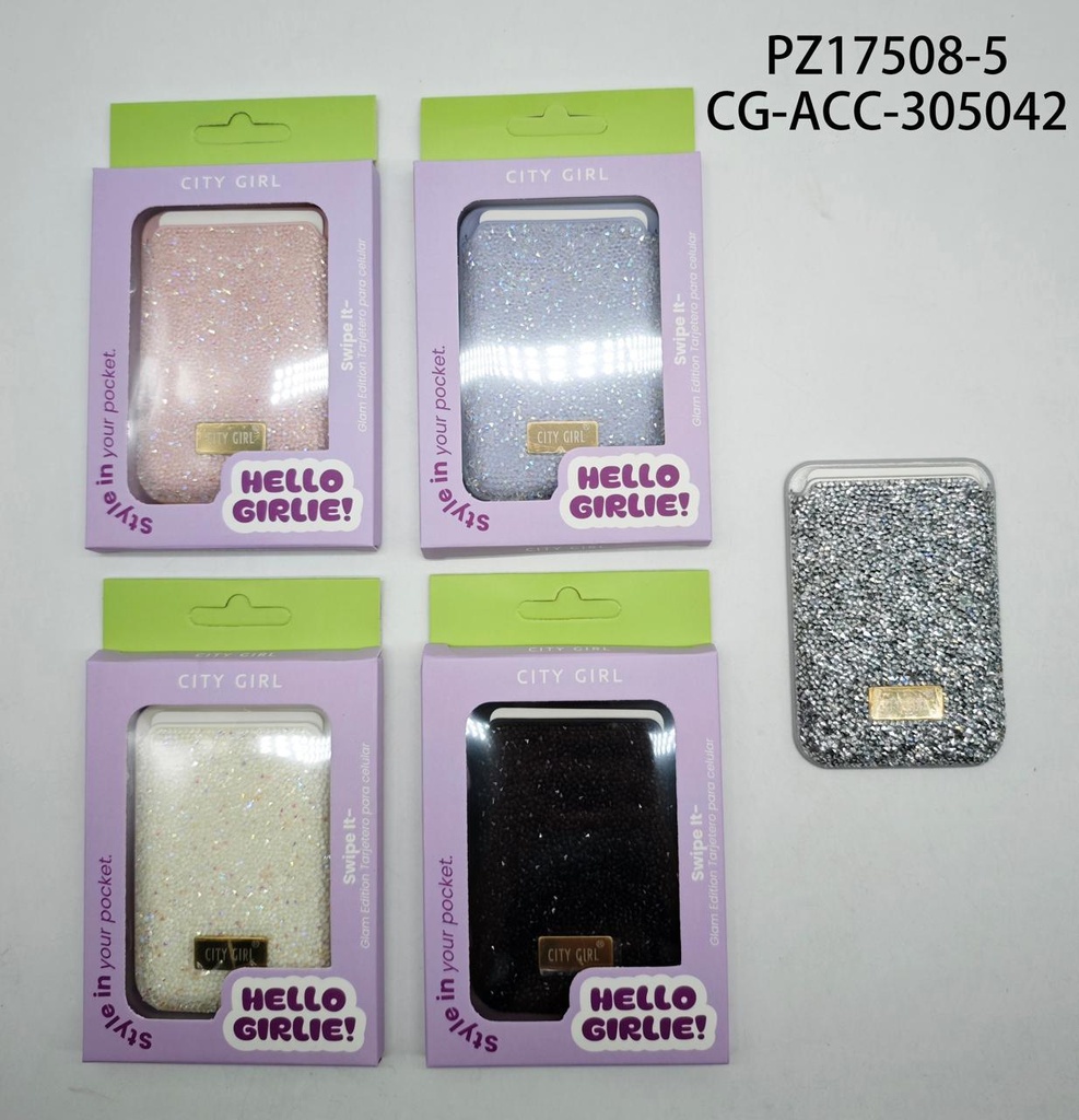 [PG-PZ17508-5] ACCESORIO PARA CELULAR TARJETERO CITY GIRL