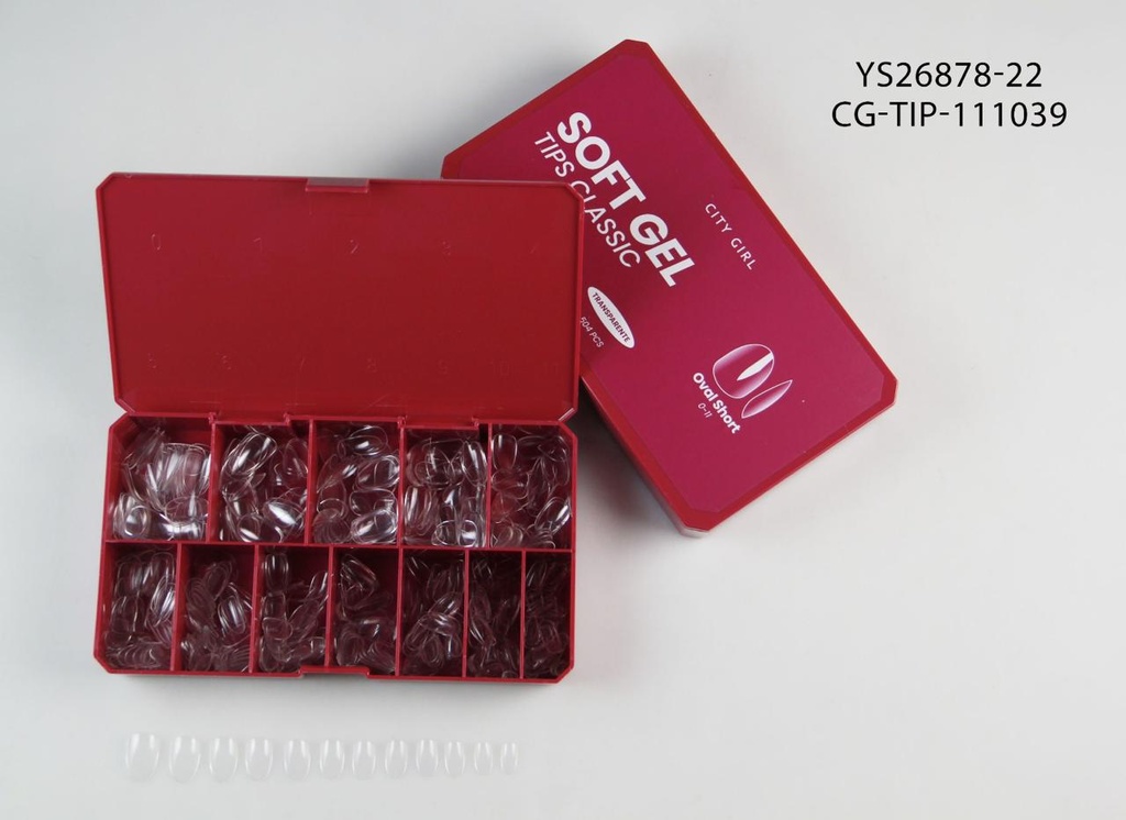 TIPS CLASICOS SOFT GEL OVAL SHORT 504PCS CITY GIRL