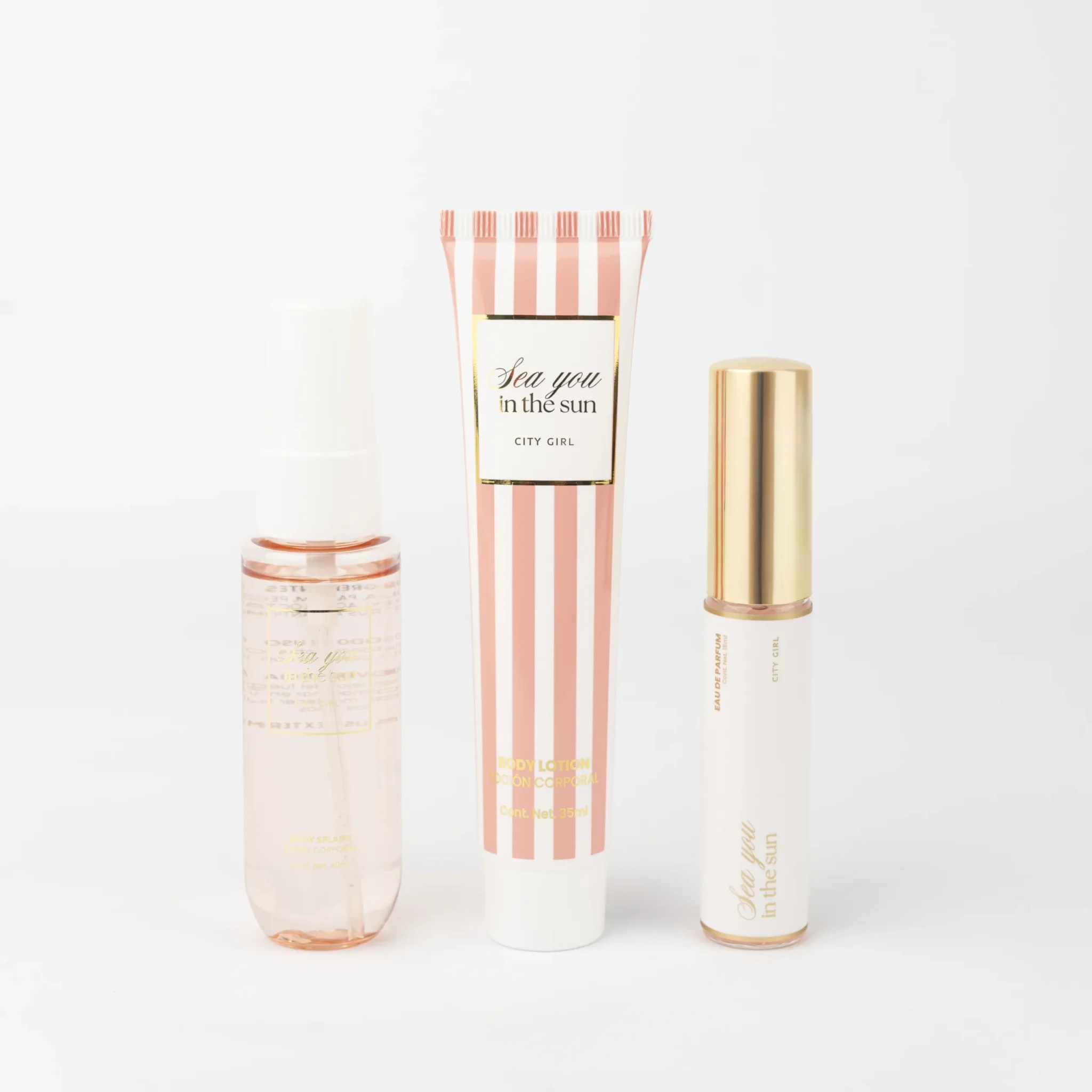 KIT DE PERFUME, BODY SPLASH Y CREMA CORPORAL SUMMER GIRL ERA CITY GIRL – 3PCS