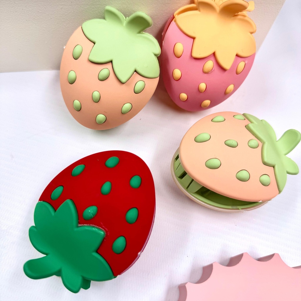 BROCHE DE PELO FRUTILLA X12PCS.