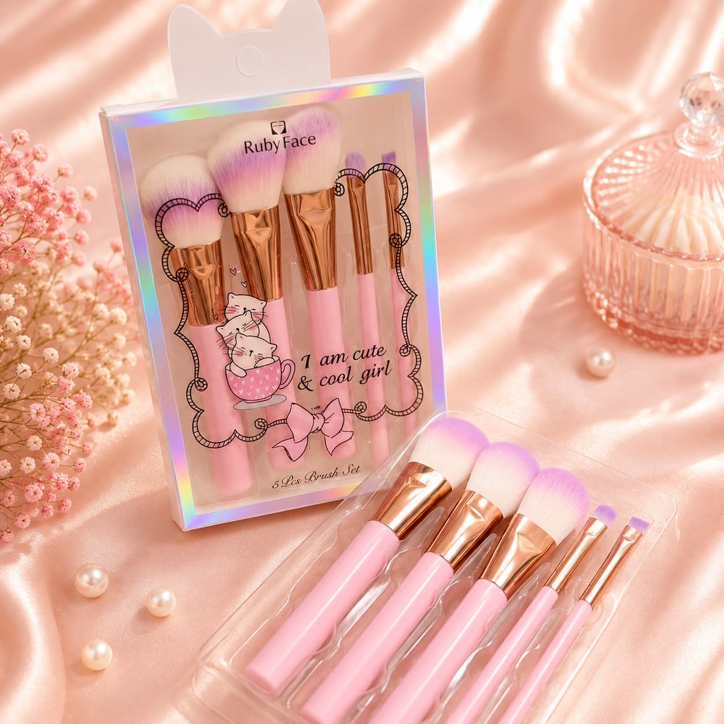 SET DE BROCHAS RUBY FACE X5PCS