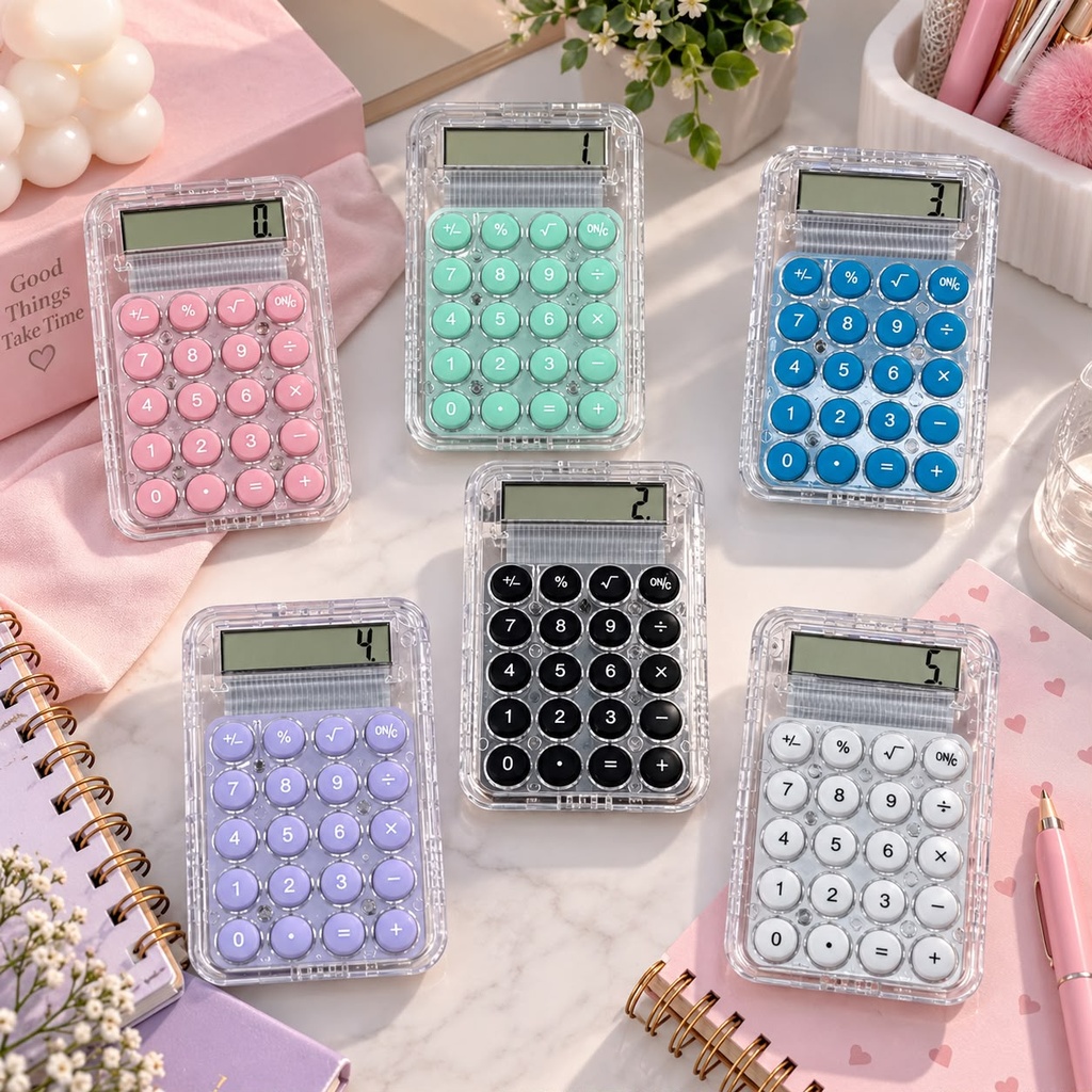 MINI CALCULADORA TRANSPARENTE X1U.