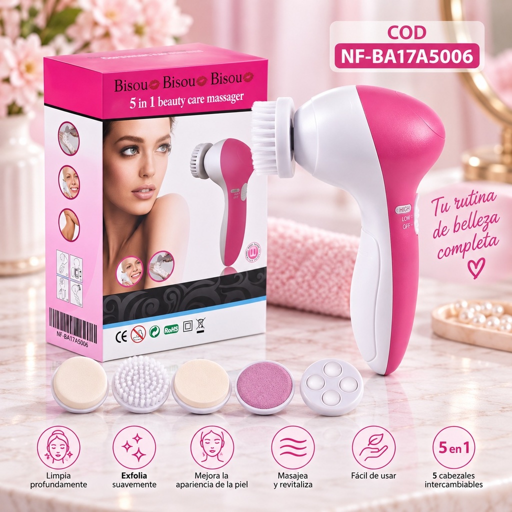 [PM-NF-BA17A5006] LIMPIADOR FACIAL 5 EN 1 A PILA