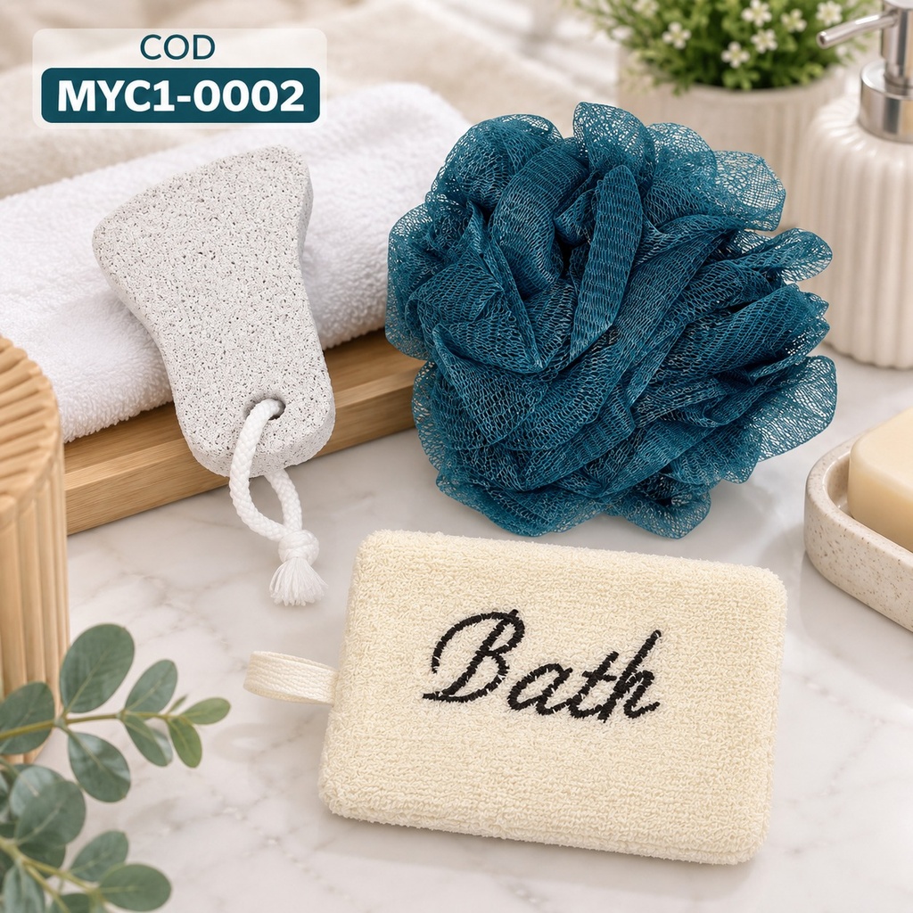 [PM-MYC1-0002] SET DE ESPONJAS DE BAÑO Y TOALLA MELY