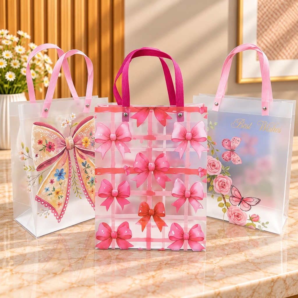 [PY-C-3702] BOLSA TRANSPARENTE DISTINTO DISEÑO POR PAQUETE 10PCS.