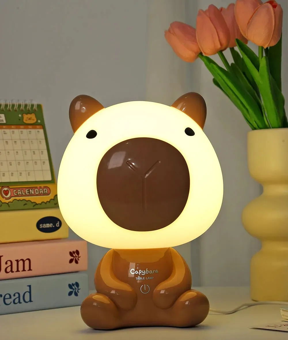 Lámpara Velador Luz De Noche Infantil Capibara Recargable