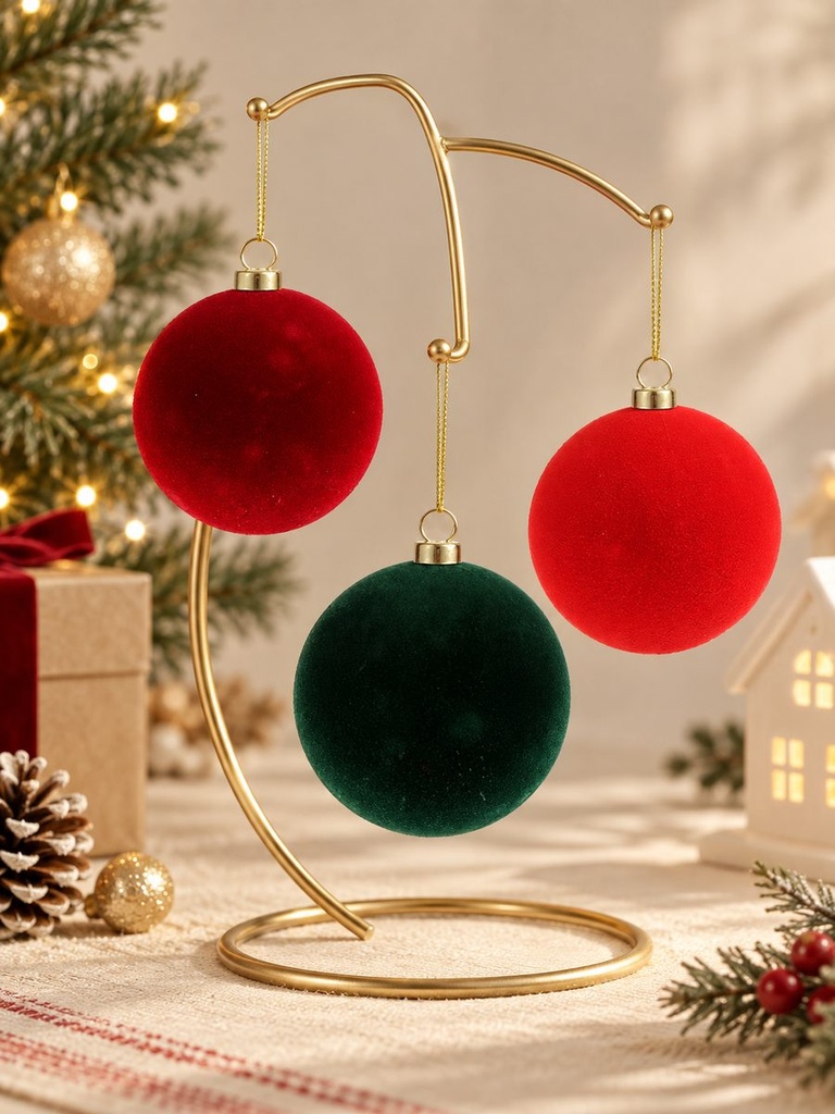 BOLAS DE NAVIDAD TERCIOLPELO 6 CM PACK*6
